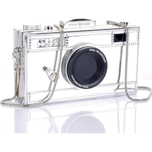 Camera Shaped Purse Shoulder Bag Snapshot PU Leather Crossbody Vintage - Picture 2 of 7